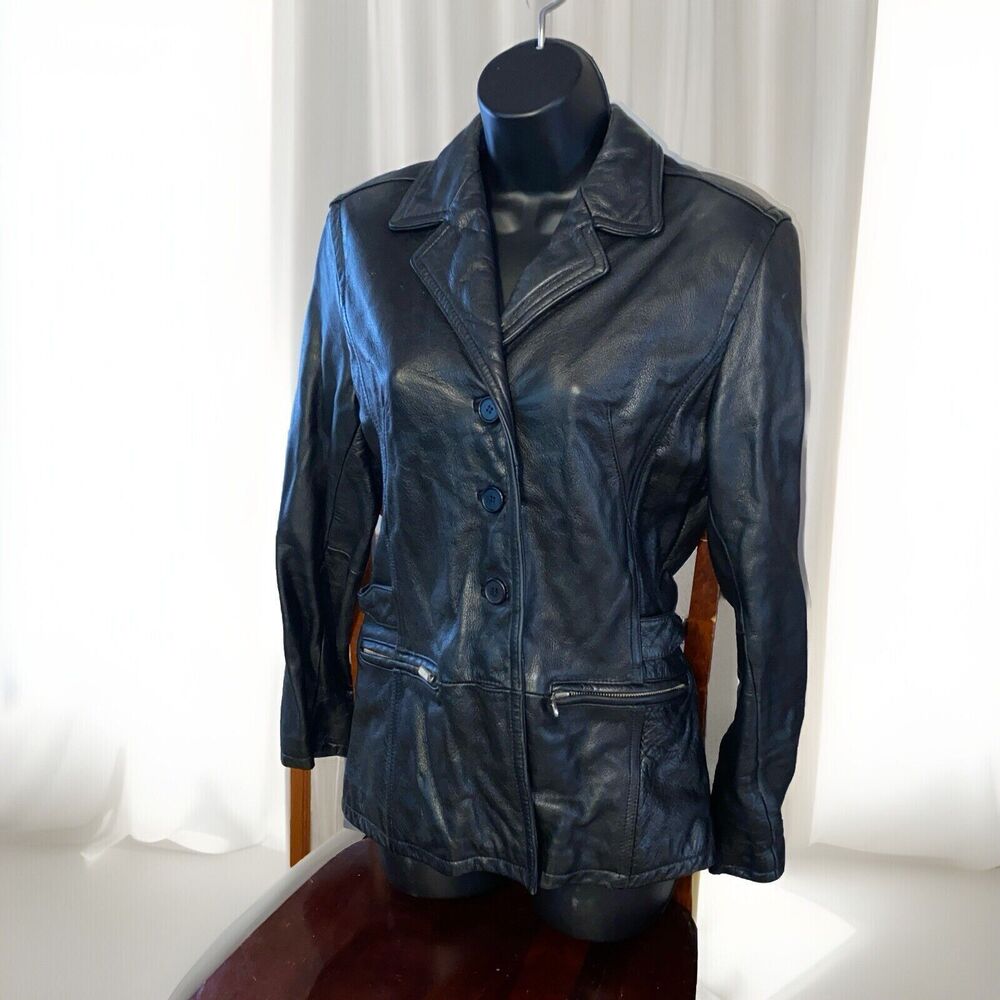 MS. Maxima Women's Motorcycle Jacket Size‎ Small Black leather